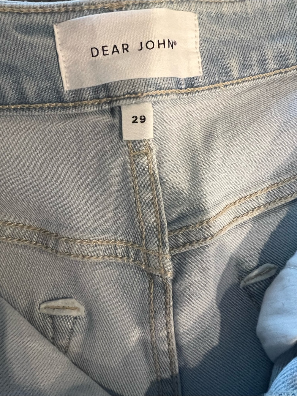 Dear John Fiona Wide Leg Jeans — Light Blue Denim